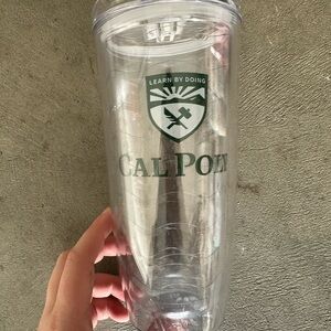 Cal Poly Clear Tumbler with Green Logo
